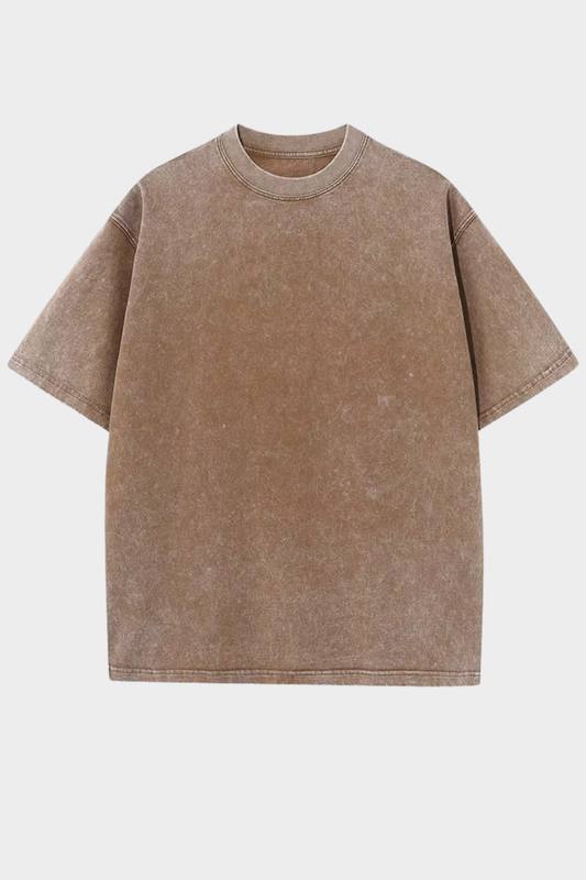 T-shirt Oversize délavé Marron