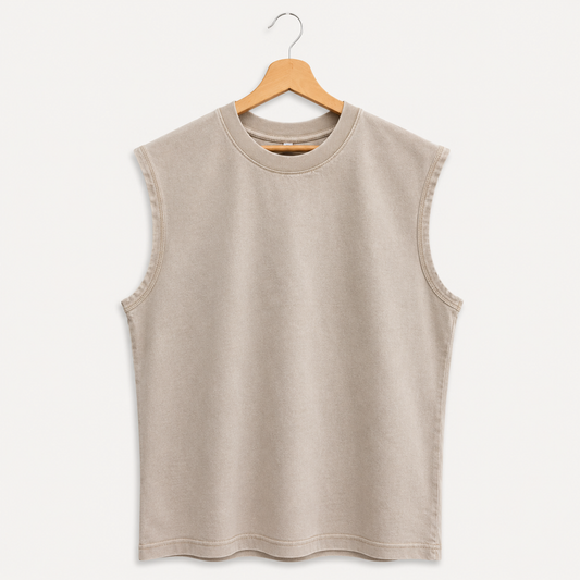 Débardeur Oversize délavé beige