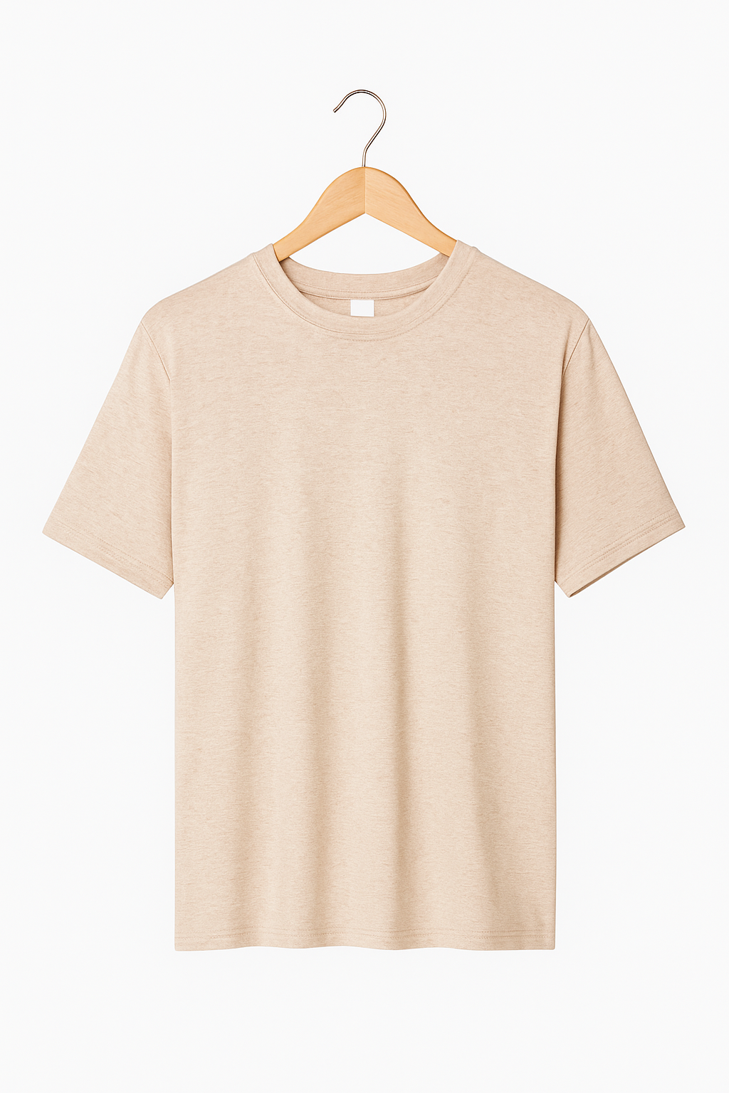 T shirt Beige Crème à manches courtes 100% coton