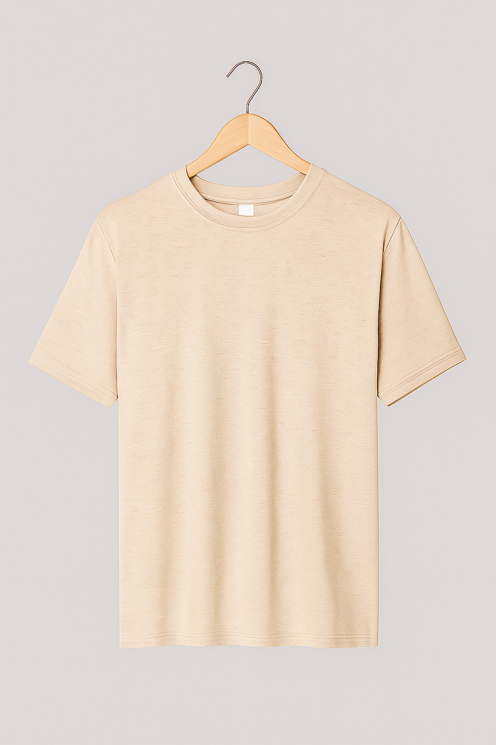 T shirt Beige Crème à manches courtes 100% coton