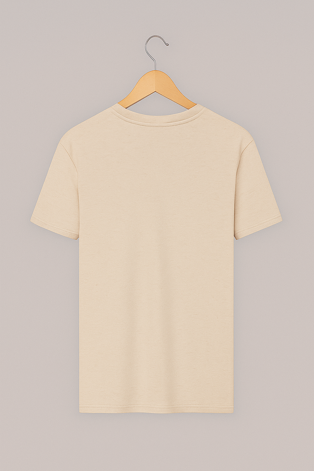 T shirt Beige Crème à manches courtes 100% coton