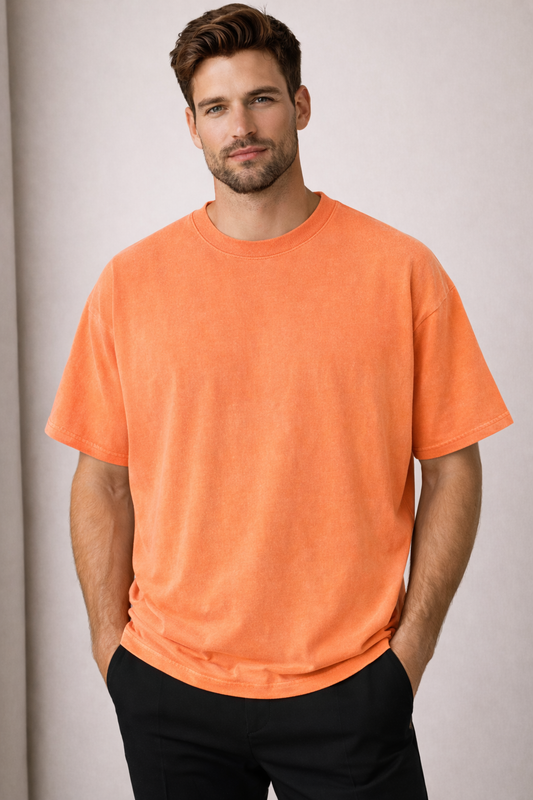 T-shirt Oversize délavé Orange