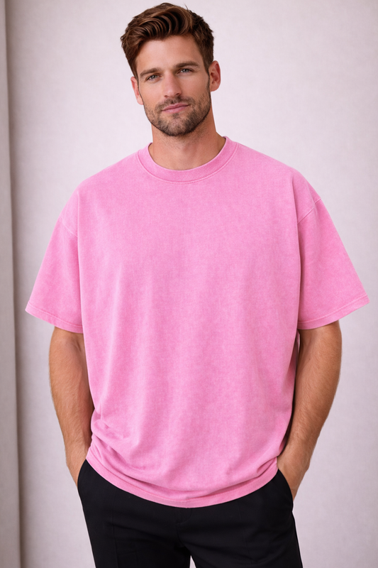 T-shirt Oversize délavé Rose