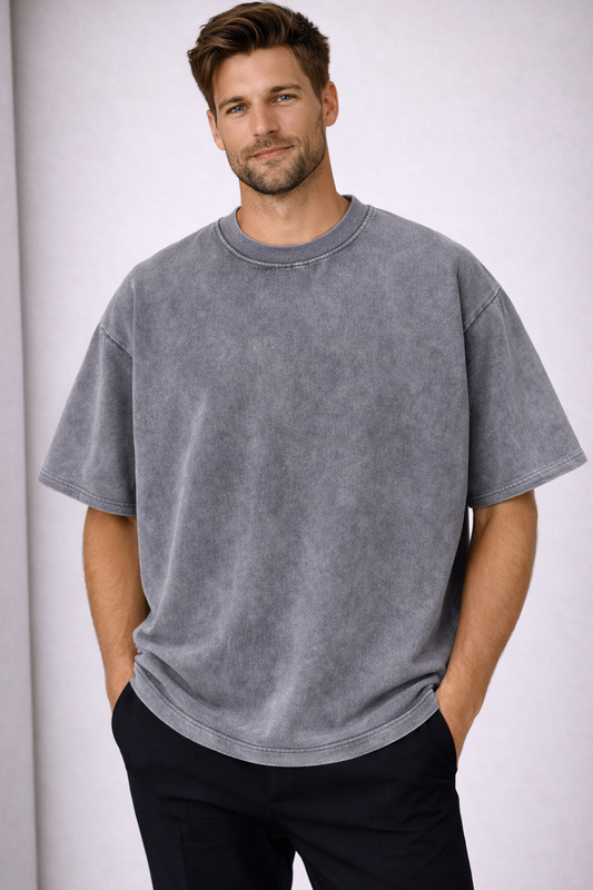 T-shirt Oversize délavé Gris