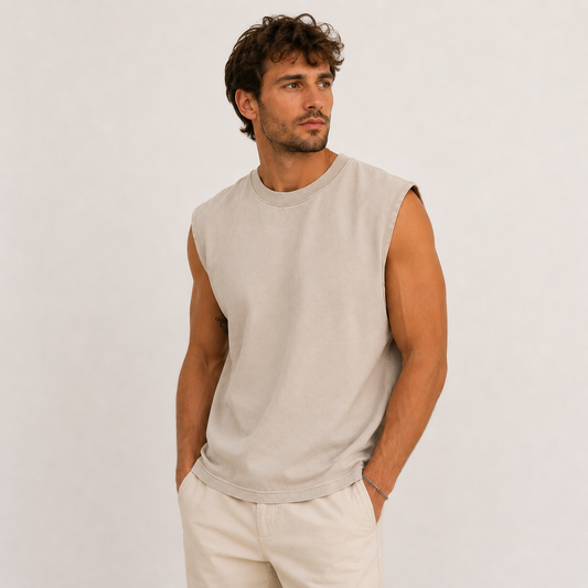 Débardeur Oversize délavé beige