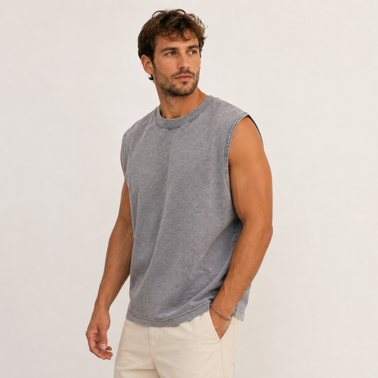 Débardeur Oversize délavé gris
