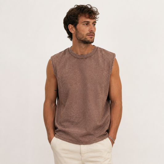 Débardeur Oversize délavé Marron
