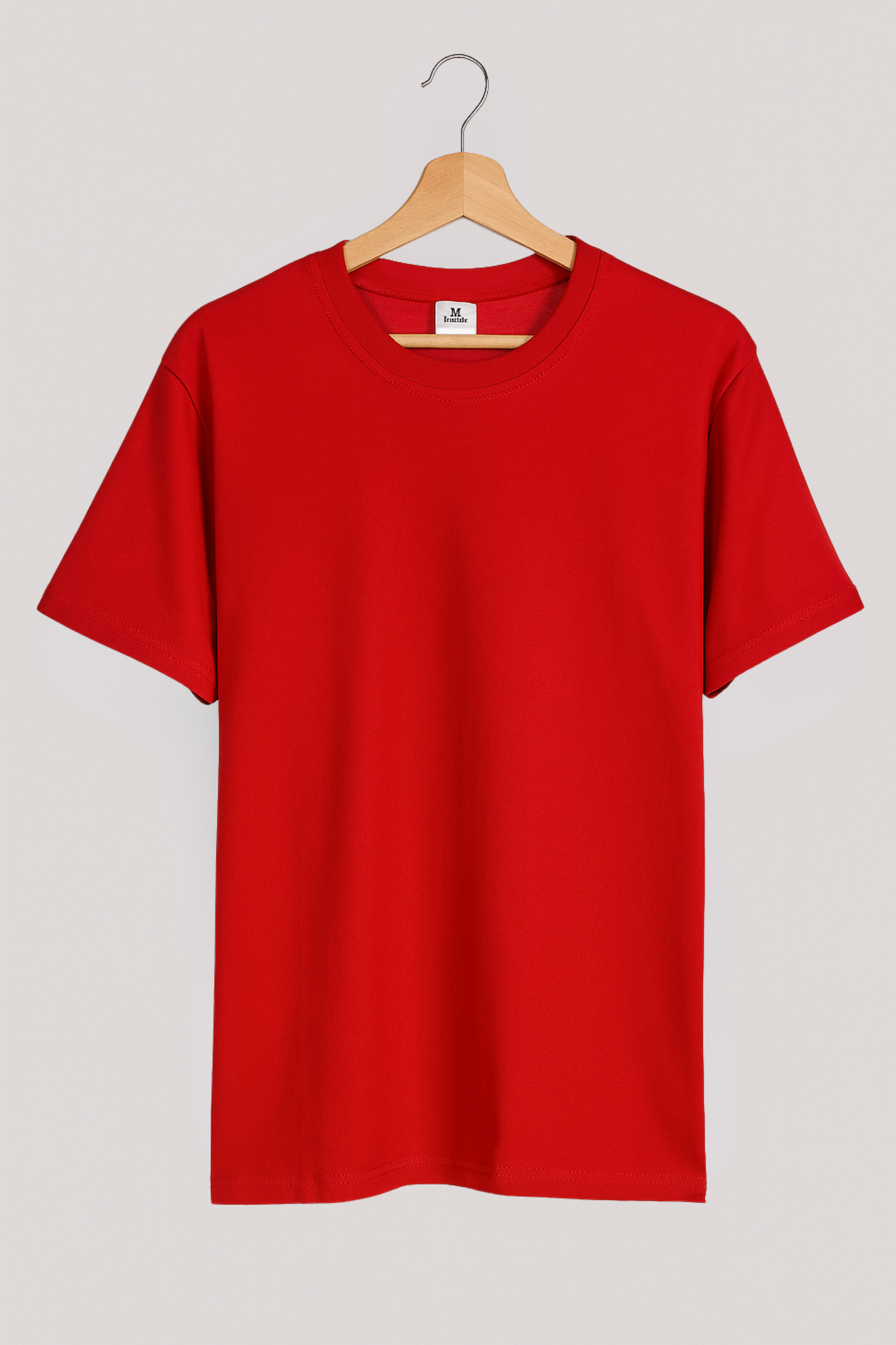 T shirt rouge basique à manches courtes 100% coton