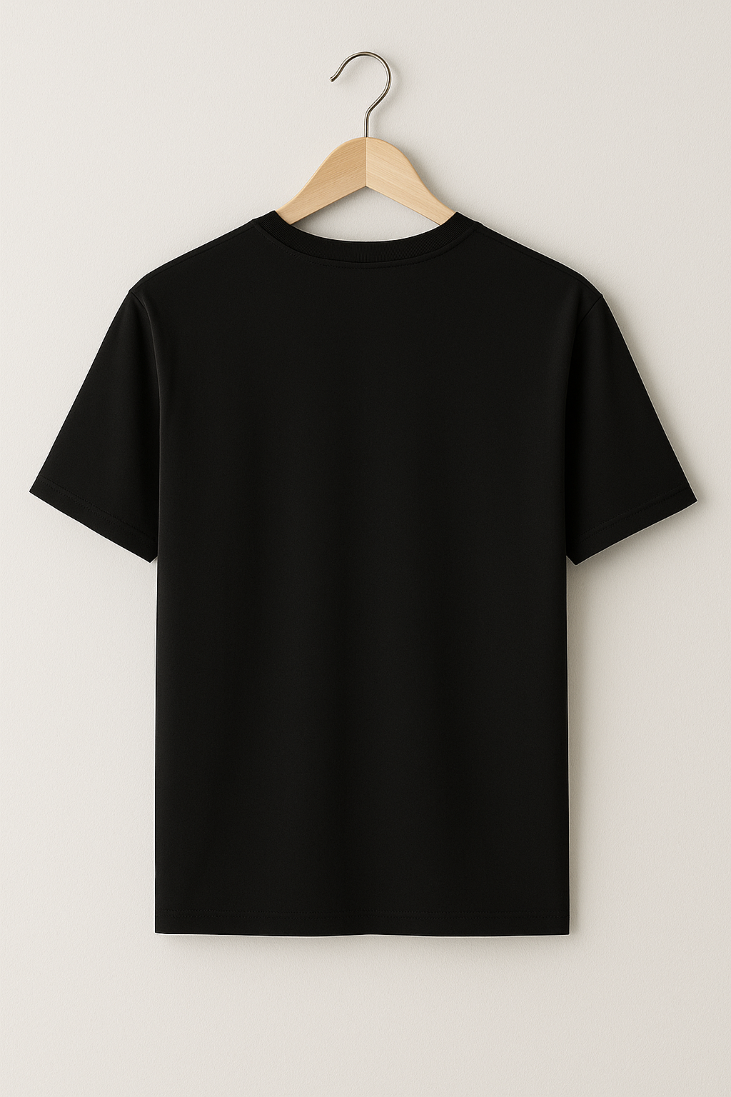 T-shirt noir basique à manches courtes 100% coton