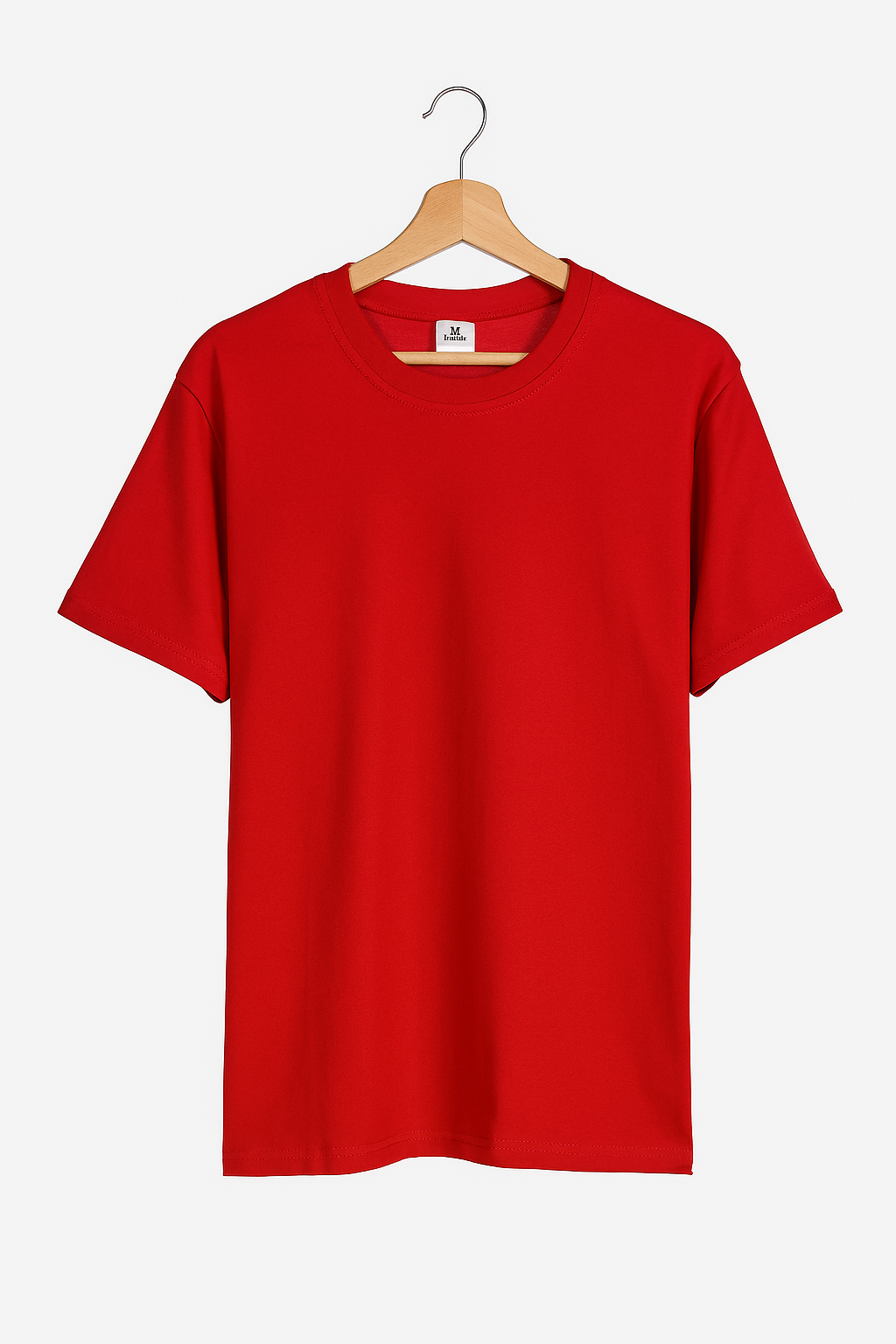 T shirt rouge basique à manches courtes 100% coton