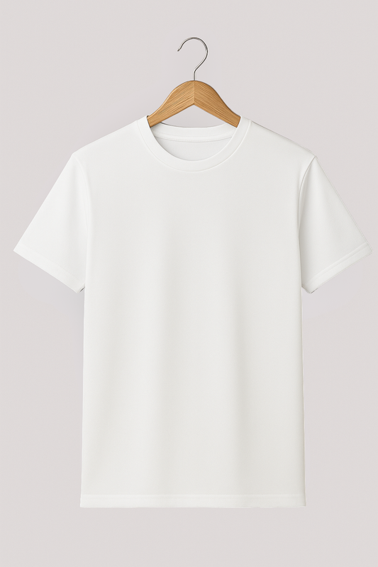 T-shirt blanc à manches courtes 100% coton